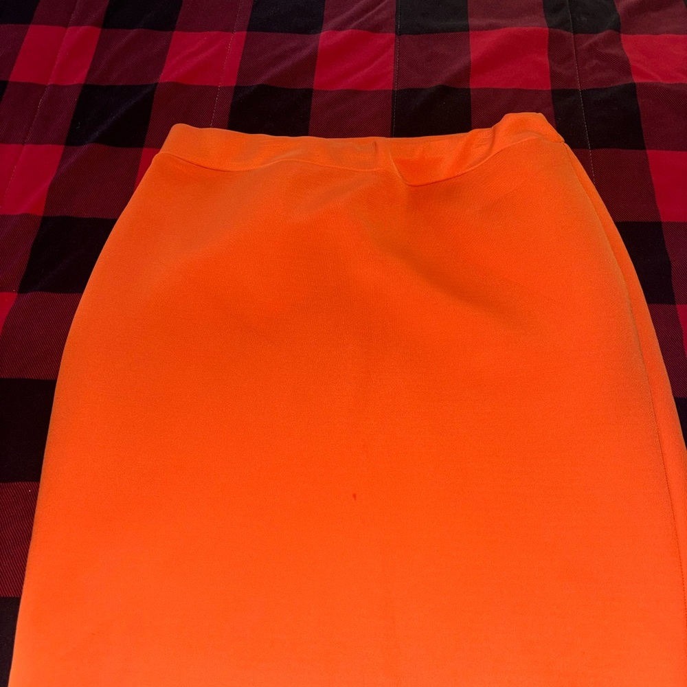 Ashley Stewart Bright Orange Pencil Skirt